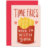 Old English Co. Time Fries Romantic Card For Boyfriend, Girlfriend, Husband, Wife - French Fries Valentine'S Day - Cute Thank You Friendship Card For Bff | Blank Inside With Envelope