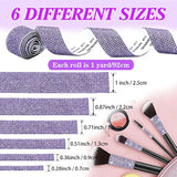 6 Rolls Self Adhesive Dream Purple Crystal Rhinestone Strips Diamond R
