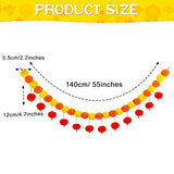 Diwali Artificial Marigold Garland With Pearls For Mantel, Pendant For Home Indian Wedding Party, Long Strands Marigold Flower Hanging For All Year Decoration