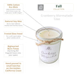 Winter & Fall Collection - Natural Soy Hand Poured Fragrant Candles, Frosted Jars With Bamboo Lid, Ideal For Home Decor & Relaxation, 90+ Hours Burn Time, 12Oz (Cranberry Marmalade 2)