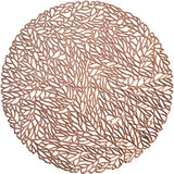 Occasions 10 Pieces Pack Pressed Vinyl Metallic Placemats/Wedding Accent Centerpiece Placemat (Spring, Rose Gold)