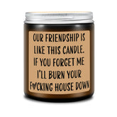 Funny Scented Soy Candle Gifts, Our Friendship F Candle - Premium Lavender Scent, Best Friend Birthday Christmas Gifts For Women Friends