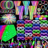 148 Pcs Glow In The Dark Party Supplies- 24 Pcs 16" Foam Glow Sticks, 24 Pcs Led Glasses, 100Pcs Glow Sticks Necklaces Bracelets Light Up Party Favors Pool Party Wedding Concert Halloween