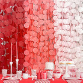 192 Ft Red Party Decorations Ombre Red Polka Dot Backdrop Streamer Tissue Paper Circle Dots Hanging Garland For Birthday Graduation Engagement Wedding Anniversary Valentines Holiday Hen Party Supplies