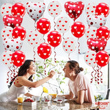 Red And White Valentines Balloons - Pack Of 30 | Red Heart Balloons Fo