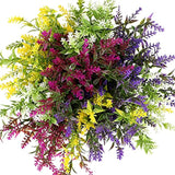 12 Bundles Outdoor Artificial Flowers Lavender Flowers Uv Resistant Plants Fake Bushes Faux Greenery Plants For Table Centerpiece Home Planter Garden Patio Front Porch Yard Decor(Mixed)