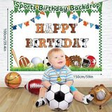 130pcs Sports Party Decor Kit – Balloon Arch, Backdrop & Tablecloth for Kids’ Sports Birthday