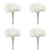 4Pcs Peonies Artificial White Flowers, Dahlia Faux Floral, Silk Fake Flower Bouquet With Stems, Fake White Flowers Artificial For Decoration Home Wedding Arrangement