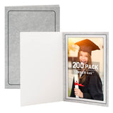 Golden State Art, Pack of 200, 4x6 Photo Folders, Cardboard Picture Frame, Paper Frame Cards, Greetings/Invitation Special Events: Graduation, Christmas, Wedding (Grey)