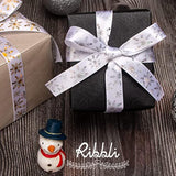 Silver Snowflake Ribbon,5/8 Inch,10-Yard Spool, Iridescent Silver Snow