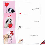 - 10 Assorted Valentine'S Day Note Cards (4 X 5.12 Inch) - Boxed Valentine Cards, Bulk Set With Envelopes - Dog Love Doodles Am9187Vdg-B1X10