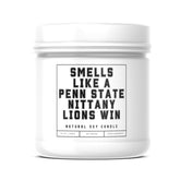 Smells Like A Penn State Nittany Lions Win - Scented Soy Wax Candle (8.0 Oz) 50-60 Hour Burn Time, Cotton Wick, Frosted White Glass Jar (Vanilla)