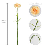 15Pcs Carnations Artificial Flowers Champagne Silk Carnation 20.47" Long Stem Fake Carnations Flowers For Weddings, Diy Crafts,Floral Arrangements Bridal Shower Home Decor(Champagne)