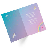 Valentines Day Card For Daughter | Unicorn And Rainbow | Your Card Helps Animals In Need |5”X7.5” | Single Card + Envelope | Women Owned Small Business Made In Usa