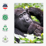 Endearing Gorilla Cradling Her Adorable Baby Greeting Card -Larger 5X7 Inch - Blank Inside - Unique Heartwarming Photography For Birthday, Mother’S Day, Thinking Of You Card For Ape, Nature & Animal Lovers