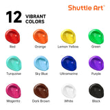 12 Colors Acrylic Paint, 250Ml/8.45Oz Bottles Acrylic Paint Set, Rich Pigments, Bulk Painting Supplies For Artists, Beginners And Kids Painting On Rocks Crafts Canvas Wood