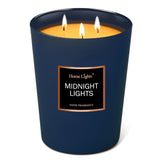 Homelights Highly Scented Soy Candles Big 33.3 Oz For Home. 3 Cotton Wicks, Smokeless Long Lasting 130 Hrs In Midnight Lights. 5X6, Great Gift For Women & Men