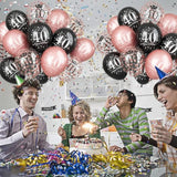 Black Rose Gold Happy 40Th Birthday Balloons, 15 Pieces 40Th Birthday Decorations For Women, 40Th Latex Helium Balloons For Her Age 40 Years Old 40Th Birthday Party Decor Celebration Supplies