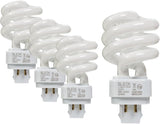 13W T3 Spiral CFL Light Bulb G24Q-1 4-Pin Base 2700K Warm White 800 Lumens 4 Pack