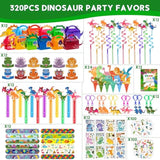 320-Piece Dinosaur Party Supplies with Goodie Bags and Favors for Kids