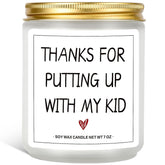 Teacher Appreciation Gifts Thank You Gifts For Daycare Teacher Women Men Nanny Retirement Gifts Thanksgiving Gifts Graduation Gifts - Thanks For Putting Up With My Kid Candle - 7 Oz