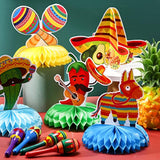 9 Pieces Fiesta Table Centerpieces Paper Mexican Honeycomb Decoration