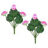 Artificial Lotus Flower, 2Pcs Artificial Lotus Flower Decor Fake Bouquets Centrepieces With Stems Floral Art For Home Office Table Wedding Party Centerpiece Decor