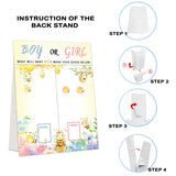 Boy Or Girl Voting Gender Reveal Bee Theme Party Game With 48 Pcs Voting Stickers, Baby Gender Reveal Games Voting Board With Stand 12 X 15 Inch, Gender Reveal Party Supplies