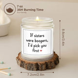 Sister Candle Gifts, Funny Sister Birthday Gifts - Happy Birthday Gift For Sisters From Sisters Brother, Handmade Candle Gift 7Oz