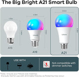 A21 Smart LED Light Bulb 4 Pack Tunable White and Dimmable Wi-Fi Enabled Works with Alexa and Google Home