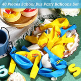 40-Piece Back to School Party Set Yellow Bus Balloons for Kids Birthday