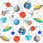 30 Pieces Space Party Decorations,Solar System Hanging Swirl Decoratio
