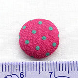 100Pcs 12Mm(1/2") Polka Dot Flatback Fabric Covered Button Scrapbookin