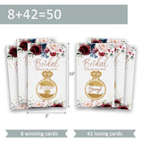 50 Pack Bridal Shower Scratch Off Game?Rose Wine Red Flowers Bridal Lottery Card, Country Wedding, Bridal Shower, Bridal Lottery Tickets, Wedding Shower Ideas (Diamond Ring Watercolor Plants)