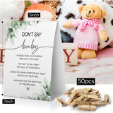 Don'T Say Baby Baby Shower Game, Greenery Baby Shower Decoration, Greenery Don'T Say Baby Sign, Fun Baby Shower Games, Clothespins For Baby Shower-Dsba17