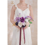 Artificial Flowers Purple & White Flower Combo For Diy Wedding Bouquets Table Centerpieces Arrangements Party Baby Shower Home Decorations