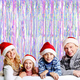 3 Packs Metallic Tinsel Fringe Curtains 3.3x6.6 Ft for Party Photo Booth Decor
