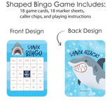 Big Dot of Happiness Shark Zone - Bingo Cards and Markers - Jawsome Shark Party Bingo Game - Set of 18