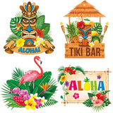 30Pcs Luau Party Decorations Hawaiian Decorations Tiki Decorations Tropical Party Decorations Luau Hanging Swirls Aloha Party Decorations, Flower Palm Flamingo Sign Foil Ceiling Hawaiian Decor