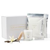 Pearled Candle With Wicks Kit - Refillable Glass Jar, 500G Sand Wax, & 30 Cotton Wicks (Vanilla Silk)