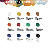 Acrylic Paint Set - 12 Vibrant Colors (12 Ml/0.4 Oz) Tubes, Rich & Professional Grade Pigments, Acrylic Paints For Canvas Wood Rock Clay Fabric Ceramics Art Crafts Painting - Art Supplies