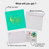 Blue Peacock 3D Popup Card Handcrafted Paper Gift For Mom, Wife Or Nature Lover