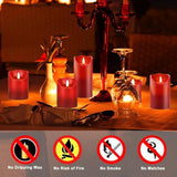 3 Pack Red Flickering Flameless Candle Set, Battery Operated Candles With 10-Key Remote Control, Electric Pillar Candle With Timer, Dancing Flames Real Wax Fake Candle For Festive Celebrations