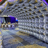 Square Foil Metallic Silver Balloons Wall Tunnel Flat Double Sided Mylar Chrome Silver Balloon Arch Garland Kit New Year'S Eve Wedding Graduation Engagement Disco Party Background Decorations