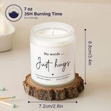Sympathy Gifts For Loss Of Loved One-No Words Just Hugs Lavender Scented Candle, Bereavement Gift Idea, Memorial, Grief, Thinking Of You, Get Well, Comfort Condolence Gift (White)