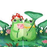 Love Pop-Up Card For Her And Him - 3D Greeting Cards For Boys, Girls, Men, Women - Time Well Spent Frogs - 5" X 7" Card - Blank Notecard & Envelope Included