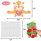 Valentines Day Cards Kids Classroom Valentine Greeting Cards Candy Holder For School Vday Exchange 36 Pcs Cute Animal Designs
