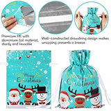 Holiday Drawstring Gift Bags, 30Pcs Christmas Foil Gift Wrapping Sacks Pouches For Xmas Presents Party Favor (Large Medium Small)