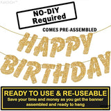 Glitter Gold Happy Birthday Banner 10ft Party Decorations