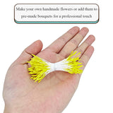 1000Pcs 1Mm Light Yellow Pearl Double Head Flower Pistil For Flower Making Scrapbook Decoration Mini Handmade Artificial Pistil Pearlized Floral Stamen Pollen